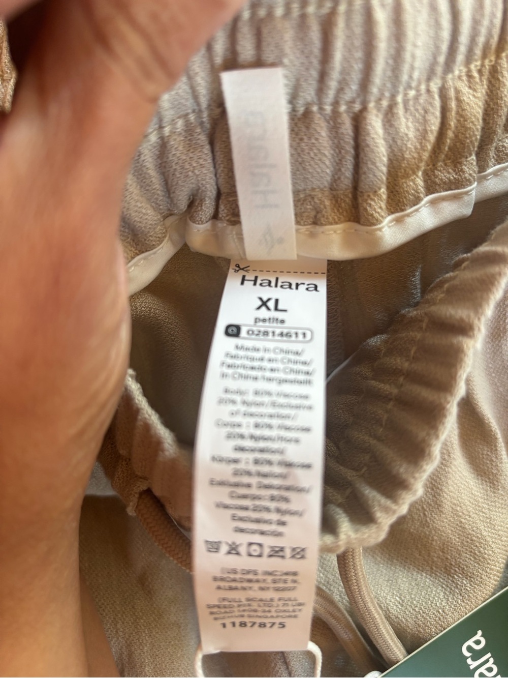 NWT Halara High Waisted Drawstring Pocket Wide Leg Baggy Casual Linen-Feel Pants - Picture 4 of 6